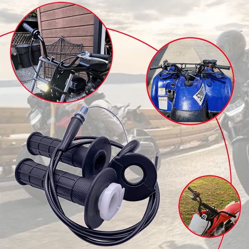 Aniro Moto Throttle Cable + Handle Bar Throttle Grips Grip + Throttle Housing Clamp for 50cc 90cc 110cc 125cc 140cc 200cc 250cc 4-stroke Dirt Bike Quad ATV Pit Bike Mini Pocket bike - Image 4
